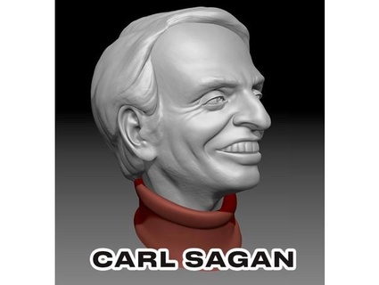 Karikatur Skulptur Carl sagan Mushogenshin Skulpturen 3d print model - Mito3D