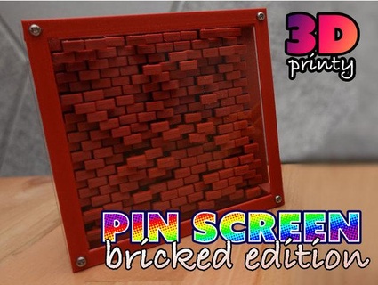 pin screen toy - bricked edition 3d-printy Mechanical Toys desk fidget 3d print model - Mito3D