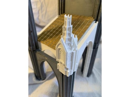 toit flèche bord villarddehonnecourt bâtiments structures architecture église gothique table marteau guerre 3d print model - Mito3D