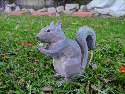 poli cinzento esquilo arte sombras designs animais animal lapidado 3d print model - Mito3D