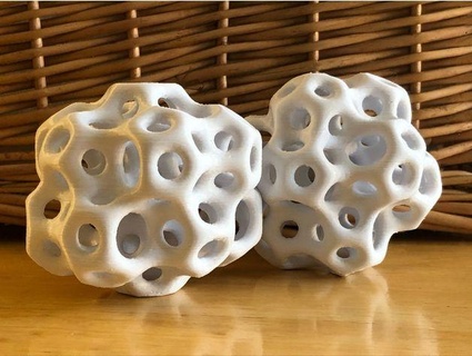 weaire phelan clusters davemakesstuff Math Art bubble crystallography dodecahedron foam lattice math art matrix sculpture tetrakaidecahedra weairephelan 3d print model - Mito3D