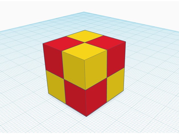 doble extrusora colores prueba cubo syl3x 3D impresión pruebas 3D print model - Mito3D