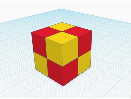 doble extrusora colores prueba cubo syl3x 3D impresión pruebas 3d print model - Mito3D