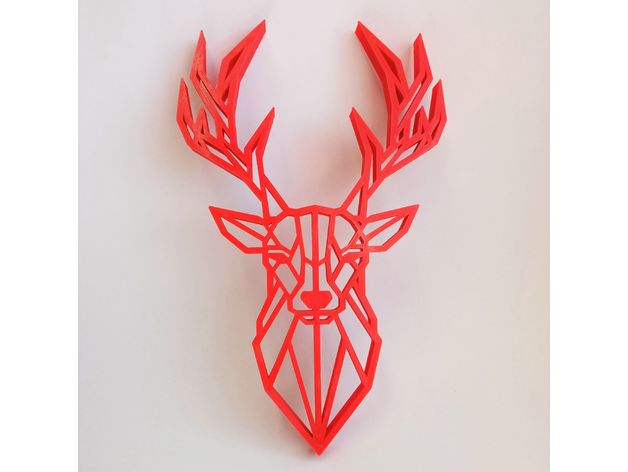 geométrico ciervo cabeza 3d impresión 3D 3dprint animal Arte lowpoly escuela politécnica 3D print model - Mito3D