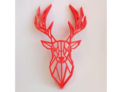 geometrik geyik baş 3d baskı 3D 3dprint hayvan Sanat düşük poli 3d print model - Mito3D