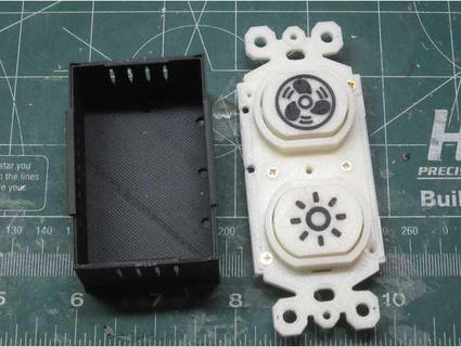 dual pulsante luce interruttore jeplans Fai elettronica allegato inteligente 3d print model - Mito3D