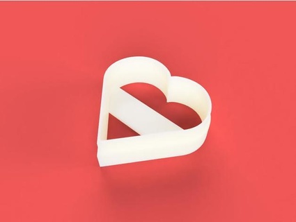 base cœur forme biscuit coupeur merde cuisine manger l'amour Valentin 3d print model - Mito3D