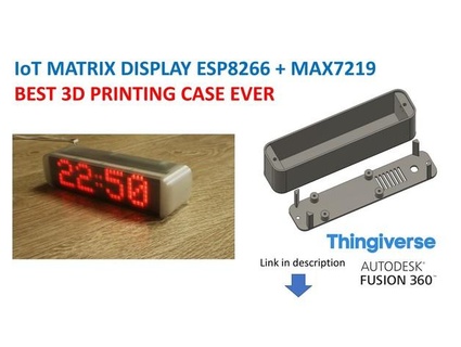 iot esp8266 max7219 display clock informer simplest case ver 2 novator Office 3d print model - Mito3D