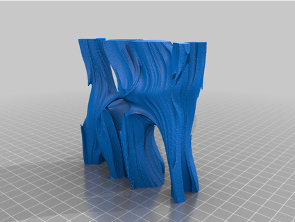 abstract wood carved elephant conceptualiz3d Math Art chaos curvy fluid math movement organic wavy 3d print model - Mito3D