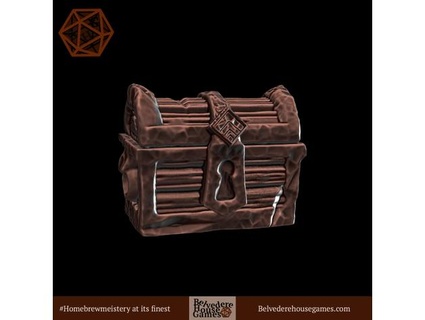 strongbox chest 28mm mini belvederehousegames Games dnd miniature prop dungeon dungeons dragons frostgrave mimic support supports pathfinder rpg tiles supportless tabletop gaming treasure ttrpg wargaming warhammer 3d print model - Mito3D