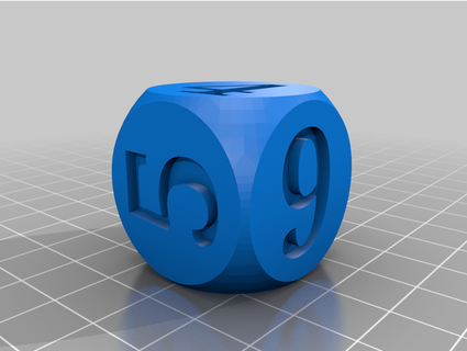 semplice d6 dado 3dmentality dnd tavolo giochi 3d print model - Mito3D