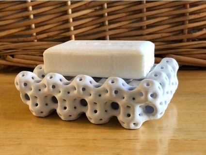 weaire phelan soap dish davemakesstuff bathroom bubble bubbles crystallography dodecahedron foam soapdish holder tray space filling tetrakaidecahedra weairephelan 3d print model - Mito3D