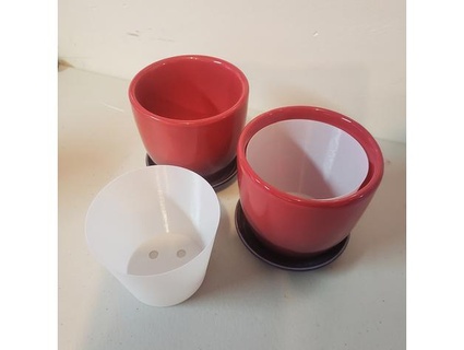 round plant pot insert liners greensasquatch Outdoor & Garden flower liner planting 3d print model - Mito3D