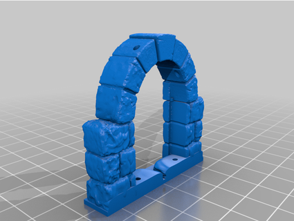 openforge 20 dungeon stone arched doors mid-high walls cmhodgson Toy & Game Accessories dnd tiles miniature openforge2 tabletop terrain 3d print model - Mito3D