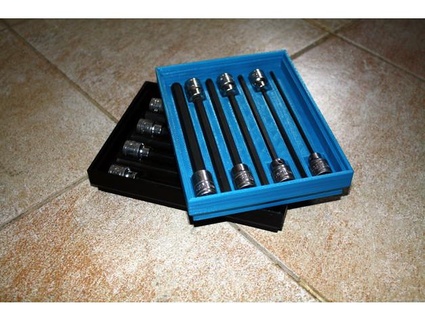 stackable storage trays allen head hex key socket sets rebeltaz Organization wrench ratchet tray 3d print model - Mito3D