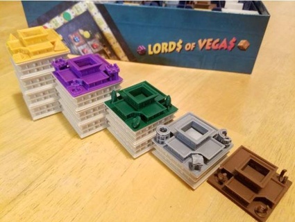 lords vegas + expansion - organizer tiles trays picklerelish Toy & Game Accessories boardgame board game component gamepiece insert lordsofvegas money piece player tile token tray 3d print model - Mito3D