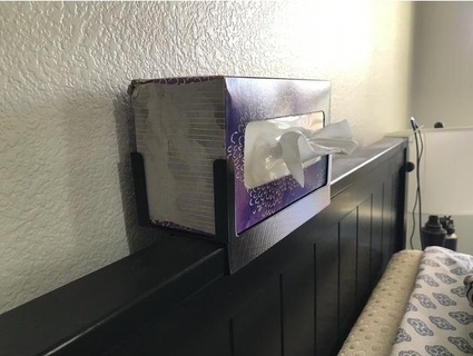 tissue box holder - bed mounted strarrow Household dispenser 3d print model - Mito3D