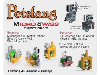 petsfang micro swiss direct drive roller v wheel backplates dpetsel 3D Printer Accessories bltouch creality crealityender5plus extruder ender 5 ender3pro ender5plus ender5 microswiss plus 3 ezabl hangtight herome metal dd mosquito hotend slice engineering 3d print model - Mito3D
