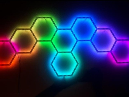 hexagone mur lumière LED flixe 3D impression makerbot trousse nanoleaf réplique 3d print model - Mito3D