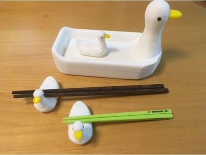 duck chopstick rest masazanekunohe 3D Printing tableware toy 3d print model - Mito3D