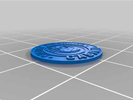 gümüş mustang kumarhane logo mavi gül madeni paralar Rozetler 3d print model - Mito3D