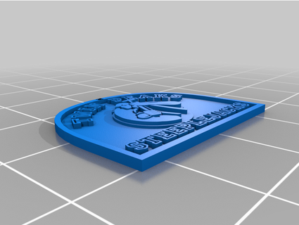steeplejacks blue rose Coins & Badges 3d print model - Mito3D
