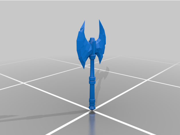 axe dev28 Props low poly prop viking weapon 3D print model - Mito3D