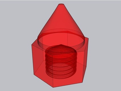 m14 boné noz cone versão abrir astro rastreador Estrondo partes hex nozes openastrotracker 3d print model - Mito3D