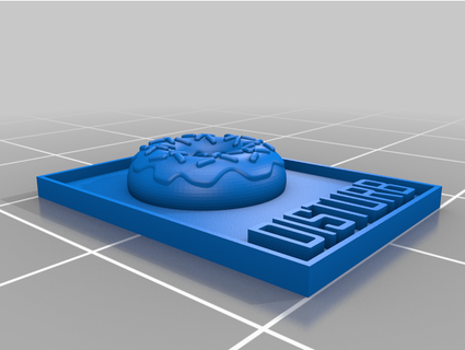 rosquinha perturbar placa azul rosa moedas Distintivos 3d print model - Mito3D
