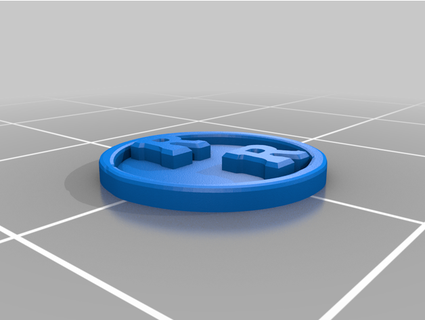Rancho Rosa logo mavi gül madeni paralar Rozetler 3d print model - Mito3D