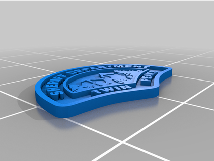 gêmeo picos xerife estação azul rosa moedas Distintivos 3d print model - Mito3D