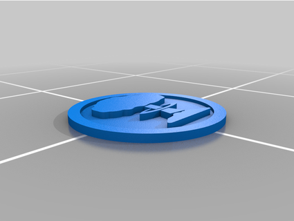 atom bomb badge blue rose Coins & Badges 3d print model - Mito3D