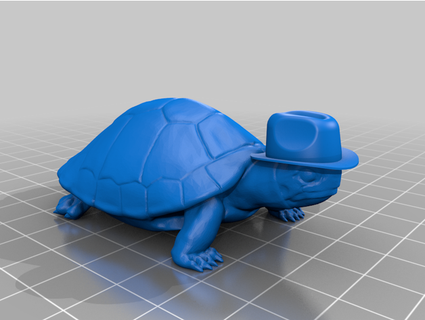 turtle wearing fedora adamtkwallace Creatures 3d print model - Mito3D