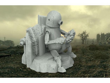 batalla droide descanso robot oso peluche bigmrtong juegos androide apocalipsis bmt3d diorama caer fantasía fww mini miniatura miniaturas modelo post apocalyptic espacio osito yermo 3d print model - Mito3D