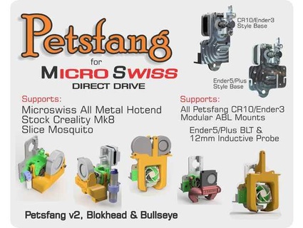 petsfang micro swiss direct drive - roller v wheel backplates dpetsel 3D Printer Accessories allmetal extruder crealityender5plus ender5 ender5plus plus ender 3 pro herome gen5 hero microswiss metal dd mosquito hotend slice engineering 3d print model - Mito3D