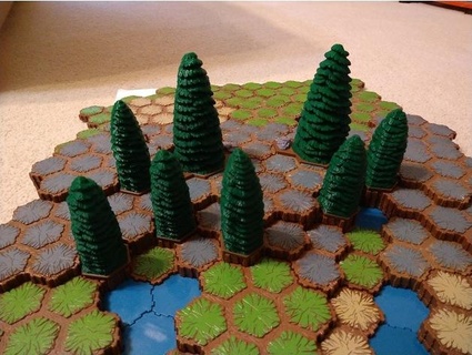 feuilles persistantes arbres tuyau jouets Jeux forêt heroscape terrain arbre 3d print model - Mito3D