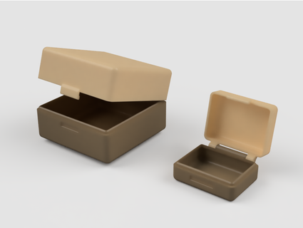 parametrisch Box drucken Ort Scharniere Verschmelzung 360 Quelle Türen Behälter Lager 3d print model - Mito3D