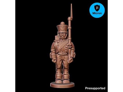 french fusilier attention 1808-1812 micron miniatures Games 15mm 18mm blackpowder black powder napoleonic wargaming war 1812 3d print model - Mito3D