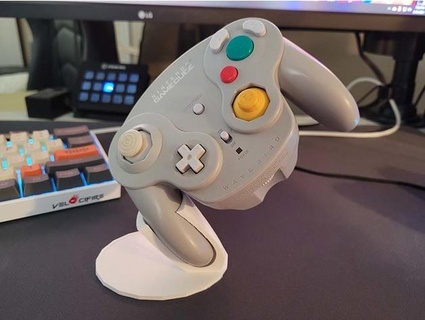 gamecube controller stand angled diskcartguy Video Games controllerstand retrogame 3d print model - Mito3D