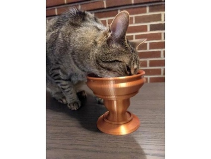 modular classical kitty bowl hnnnhl Pets candy cat chocolate decorative feed feeder jewlery box pet raised stand vase 3d print model - Mito3D
