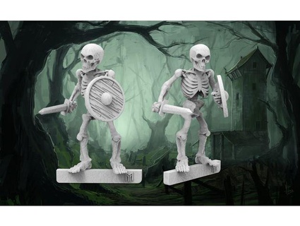 squelette guerrier 28mm jeux guerre fantaisie miniature v2 redux bigmrtong 3d print model - Mito3D