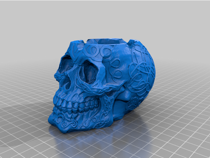 celtic skull ashtray bigger hole ram313 3d print model - Mito3D