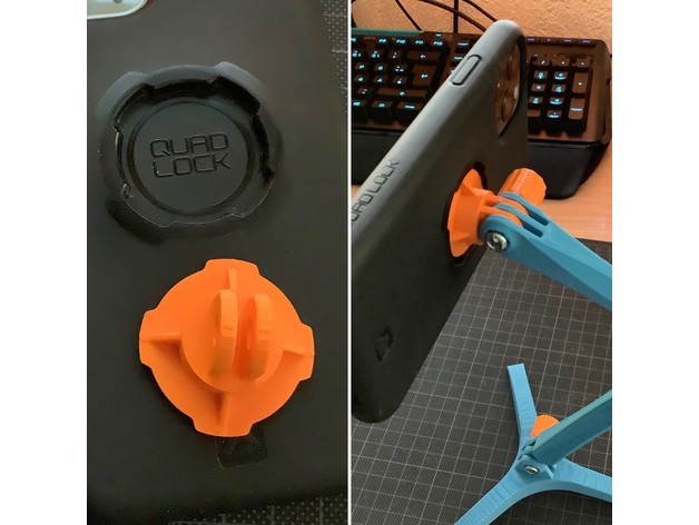 quadlock gopro doble adaptador trinaldo 3D print model - Mito3D