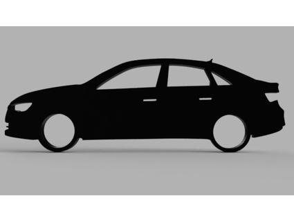 audi a3 8v sedan silhouette porte clés jordi 3d print model - Mito3D
