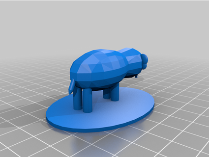 elefante platino 3d print model - Mito3D