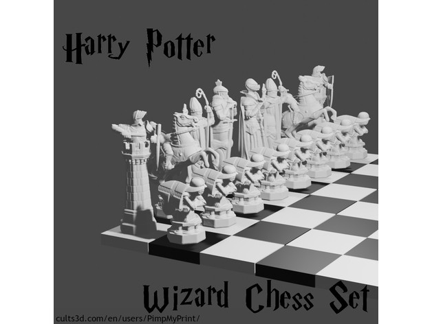 harry potter wizard chess set pimpmyprint1 3D print model - Mito3D
