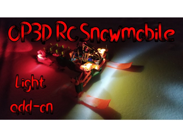 op3d rc snowmobile light add-on 3drcnc 3D print model - Mito3D