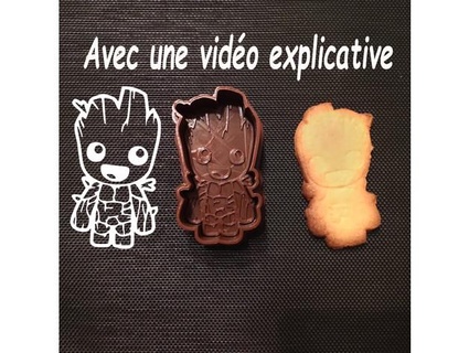 cookie cutter baby groot tuto les-minutes-maker 3d print model - Mito3D