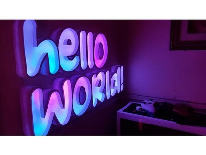 arduino led powered hello world sign alfredosequeida 3d print model - Mito3D