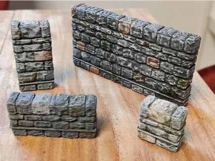 openforge 20 dungeon stone separate wall bases sides mannolitto 3d print model - Mito3D